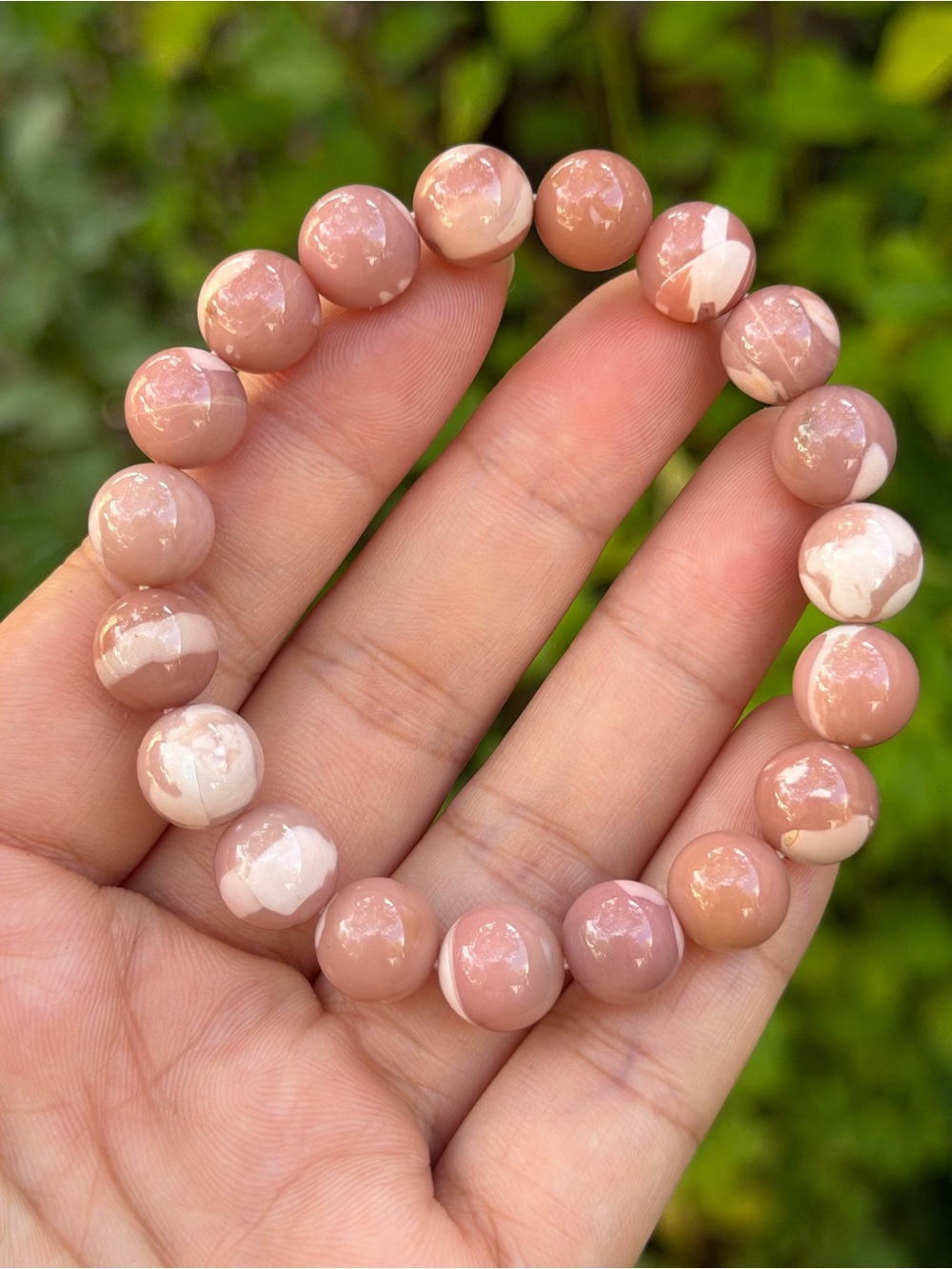 10mm stretchable pink opal bracelet 1651